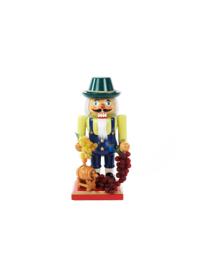 Kurt Adler 10.25" Wooden Winemaker Nutcracker