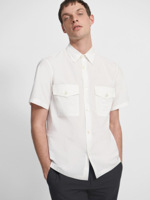 Patch Pocket Shirt In Garment Washed Cotton