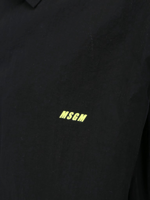 Msgm Logo Print Collared Jacket