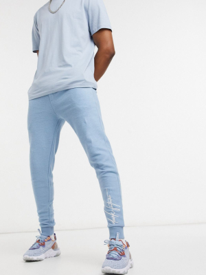 Asos Dark Future Skinny Sweatpants With Embroided Logo