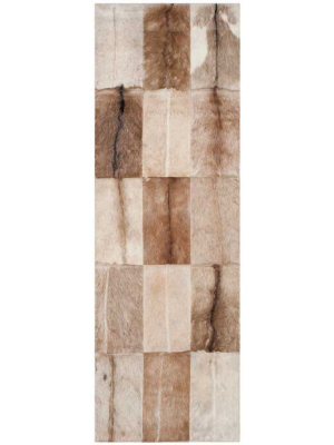 Studio Leather Beige/brown Runner Rug