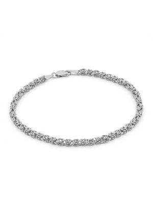 Tiara Sterling Silver Byzantine Bracelet