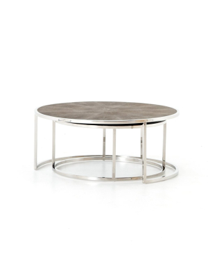 Shagreen Nesting Coffee Table In Stainless