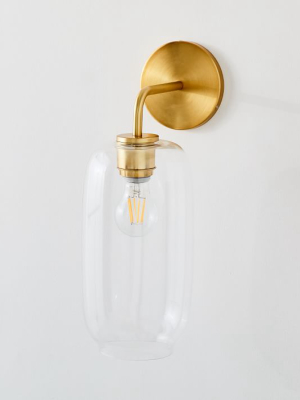 Sculptural Glass Pebble Sconce - Clear
