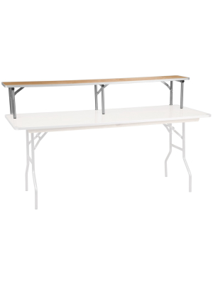 Flash Furniture 72'' X 12'' X 12'' Birchwood Bar Top Riser With Silver Legs