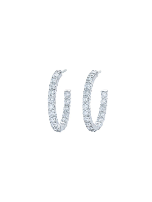 Diamond Hoops - White Gold