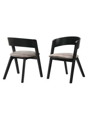 Set Of 2 Jackie Mid-century Upholstered Dining Chairs - Armen Living