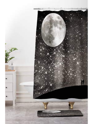 Love Under The Stars Shower Curtain Black - Deny Designs