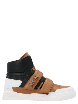 Mcm Velcro Strap High Top Sneakers