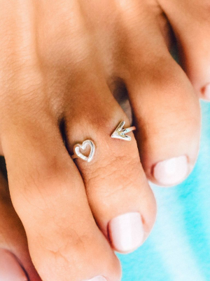 Heart & Arrow Toe Ring