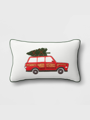 Holiday Car Lumbar Throw Pillow - Threshold™