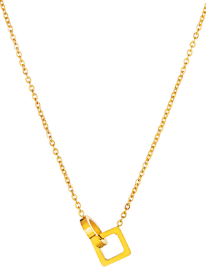 Elya® Interlocked Circle And Square Chain Necklace - (17")