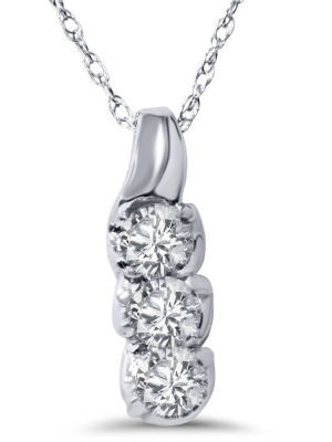 Pompeii3 1/3ct Diamond Pendant 10k White Gold