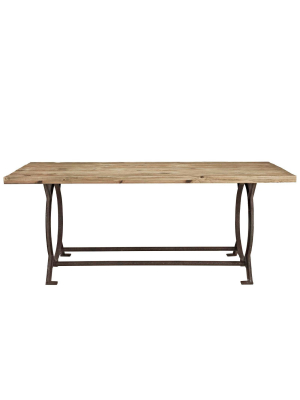 Effuse Rectangle Wood Top Dining Table Brown - Modway