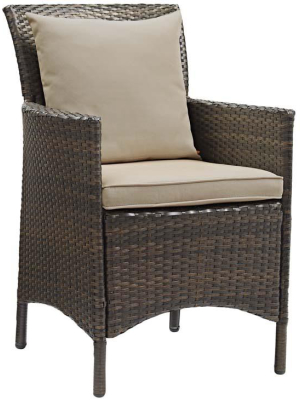 Conduit Outdoor Patio Wicker Rattan Dining Armchair