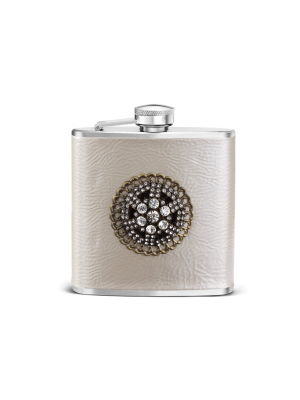 Demdaco Embellished Flask 5 X 4 - Silver