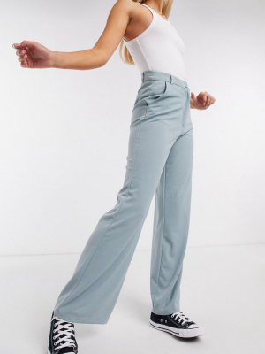 Jdy Tailored Wideleg Pants In Blue