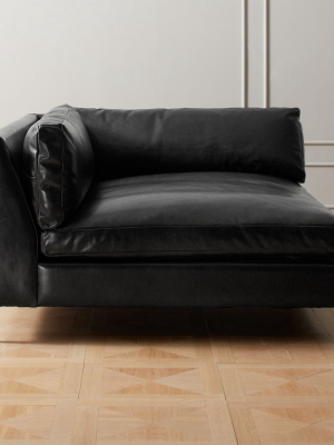 Decker Leather Left Arm Chaise