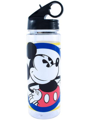 Silver Buffalo Disney Mickey Mouse 20oz Plastic Water Bottle W/ Screw Lid