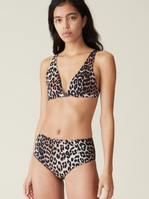 Ganni Bikini Top Leopard