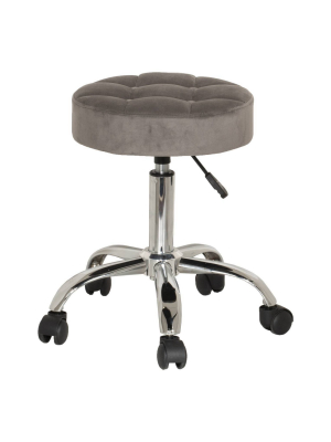 Nora Tufted Adjustable Backless Metal Vanity Stool - Hillsdale Furniture