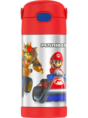 Thermos Mario Kart 12oz Funtainer Water Bottle With Bail Handle - Red