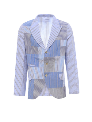 Comme Des Garçons Shirt Patchwork Single Breasted Blazer