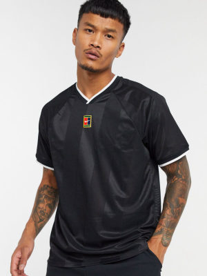 Nike Tennis Breathe Slam Polo Shirt In Black