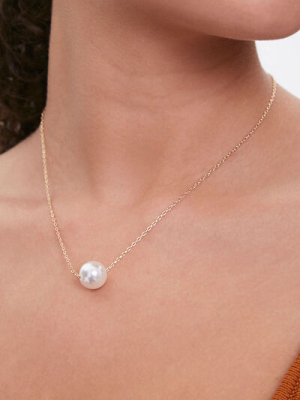 Sliding Faux Pearl Necklace