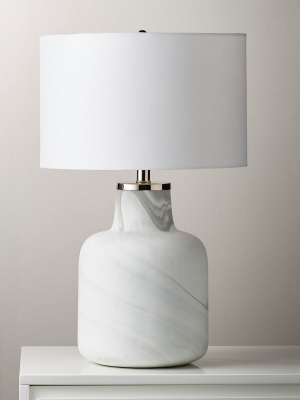 Large Marblized Grey Table Lamp