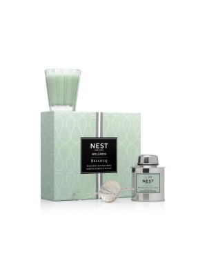 Wild Mint & Eucalyptus Tea And Candle Set