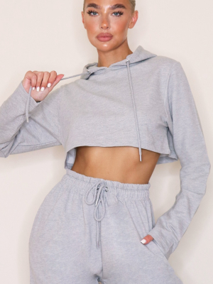 Grey Crop Hoodie