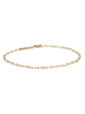 14k Small Square Oval Chain Bracelet