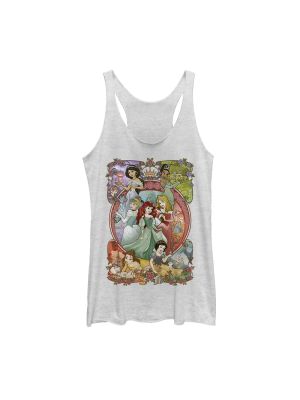 Women's Disney Princesses Vintage Collage Racerback Tank Top