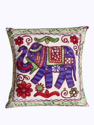 Purple Handmade Elephant Pillow