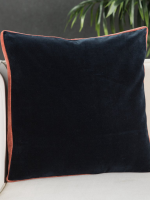 Bryn Solid Navy & Pink Pillow