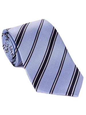 Light Blue With Black Rep Stripe Tie
