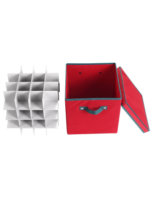 Elf Stor Elf Stor Premium Red Christmas Ornament Storage Chest Holds 64 Balls With Dividers