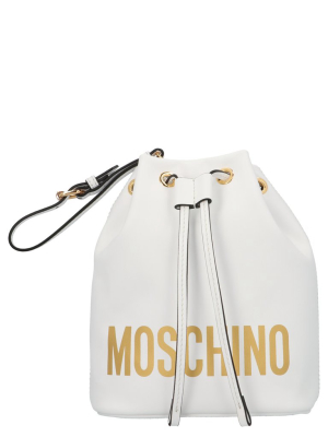 Moschino Logo Print Bucket Shoulder Bag