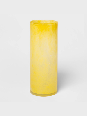 12" X 4.7" Seeded Cylinder Glass Vase - Threshold™