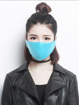 Yuzuki Vegan Leather Face Mask - Baby Blue