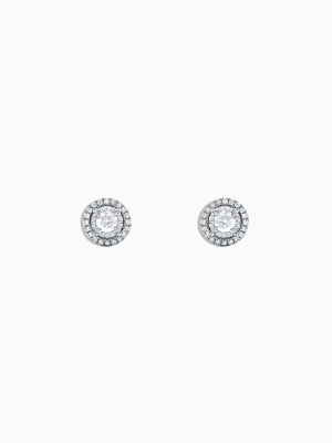 Effy Pave Classica 14k White Gold Diamond Stud Earrings, 0.35 Tcw
