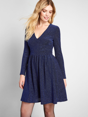 All That Glitters V-neck Dress