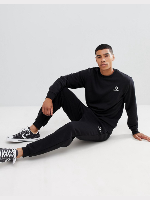 Converse Small Logo Sweatpants In Black