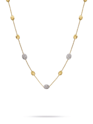 Marco Bicego® Siviglia Collection 18k Yellow Gold And Diamond Small Bead Necklace