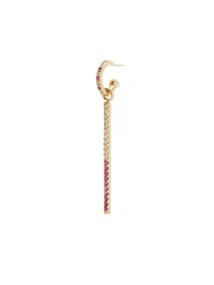 Pavé Bar Earring With Ruby And Sapphire