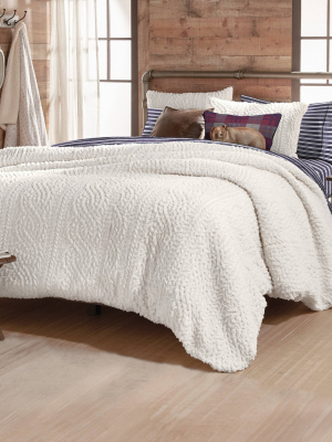Cable Knit Pinsonic Sherpa Comforter Set Ivory - G.h. Bass