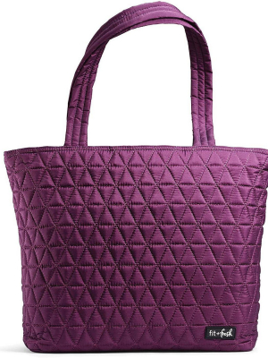 Fit & Fresh Metro Quilted Tote With Lunch Compartment - Plum