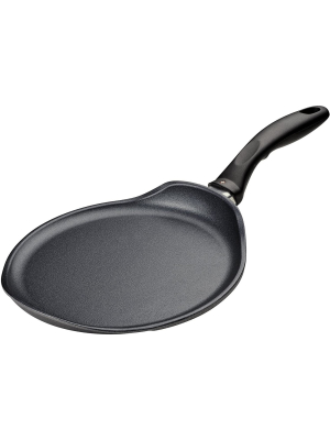 Swiss Diamond Hd Classic Versatile Round Nonstick Crepe Pan Cooking Skillet Kitchen Cookware, 10.5 Inches In Diameter, Black