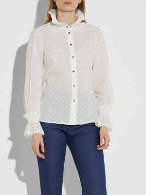 Long Sleeve Broderie Anglaise Top